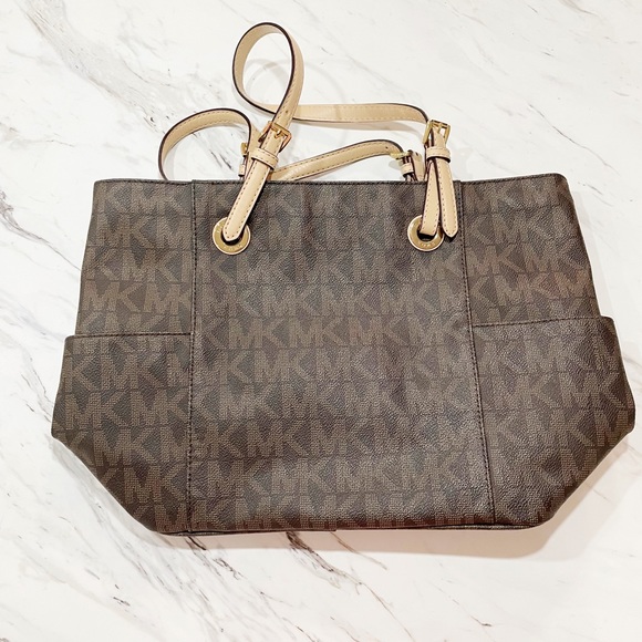 Brown and Tan Michael Kors Tote Purse - Picture 7 of 11